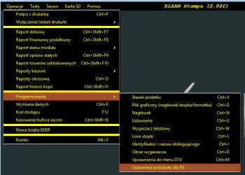 Zmiana ustawień RS w programie Elzab Stampa