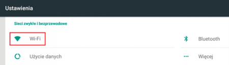 Oznaczony włącznik WiFi na tablecie Dotykacka
