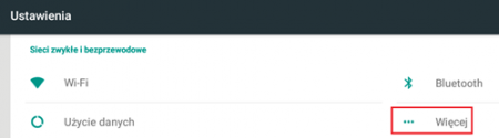 Dodatkowe opcje sieciowe na tablecie Dotykacka z androidem