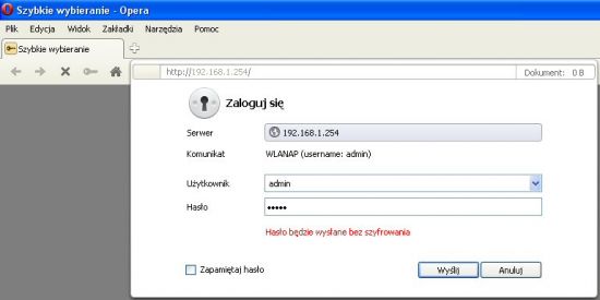 Logowanie do sprawdzarki cen przez wifi