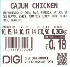 Przykładowa etykieta z marketu