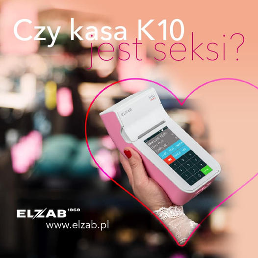 Baner Czy kasa k10 jest seksi z kasą fiskalną Elzab K10 Online różowo-biała wifi