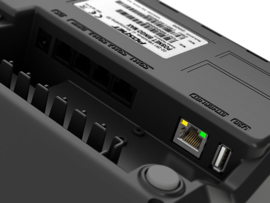 Kasa fiskalna Posnet Bingo Max2 Online posiada wszystkie złącza do podłączenia wszystkich niezbędnych urządzeń do pracy