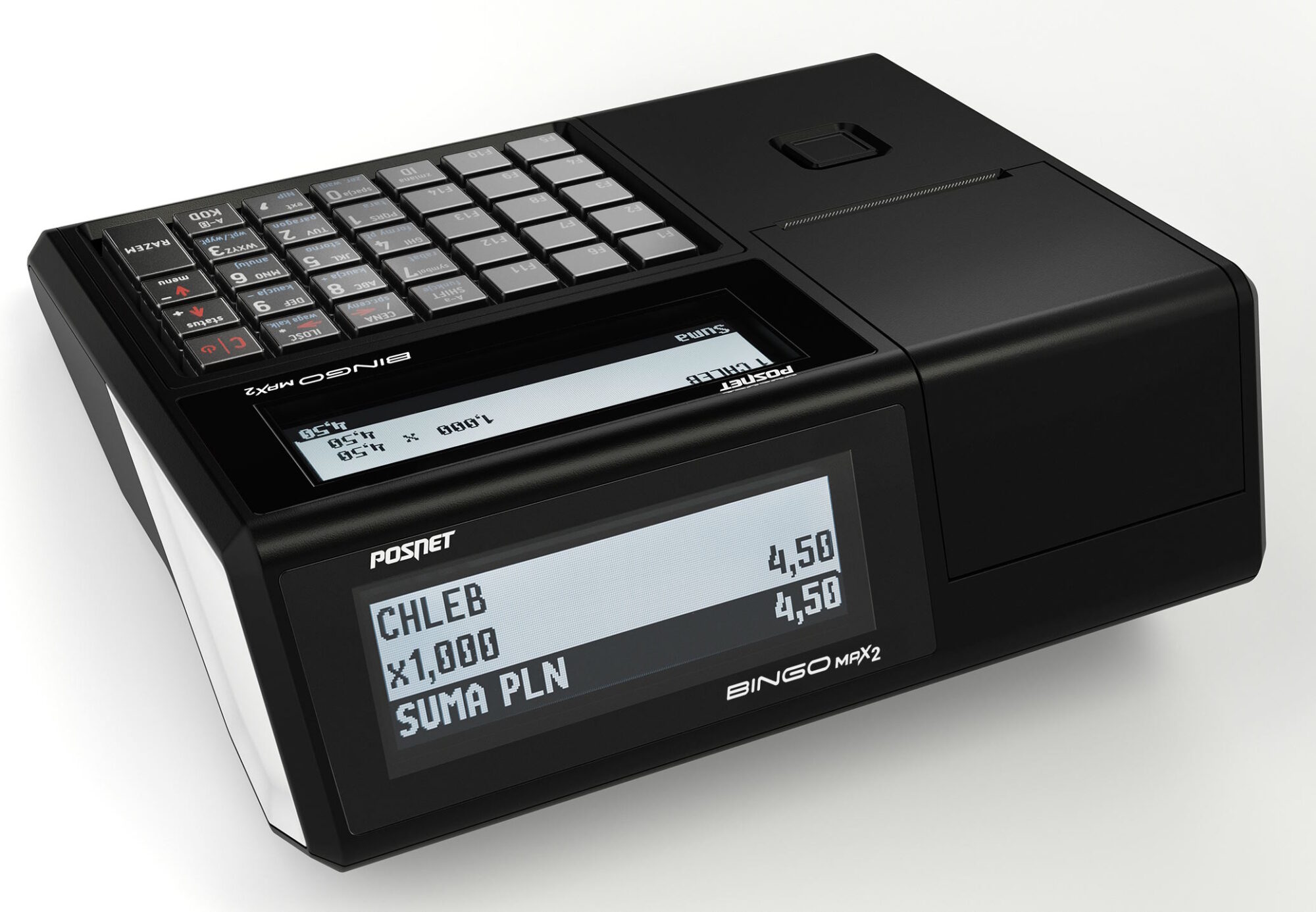 Kasa fiskalna Posnet Bingo Max2 Online z prezentacją wyświetlacz klienta