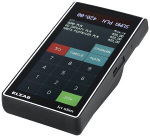 Kasa fiskalna Elzab K1 Slim z dotykowym ekranem.