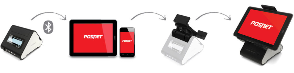 Modułowość Posnet Trio Online – drukarka fiskalna z zamontowanym tabletem lub smartfonem dla zwiększenia funkcjonalności